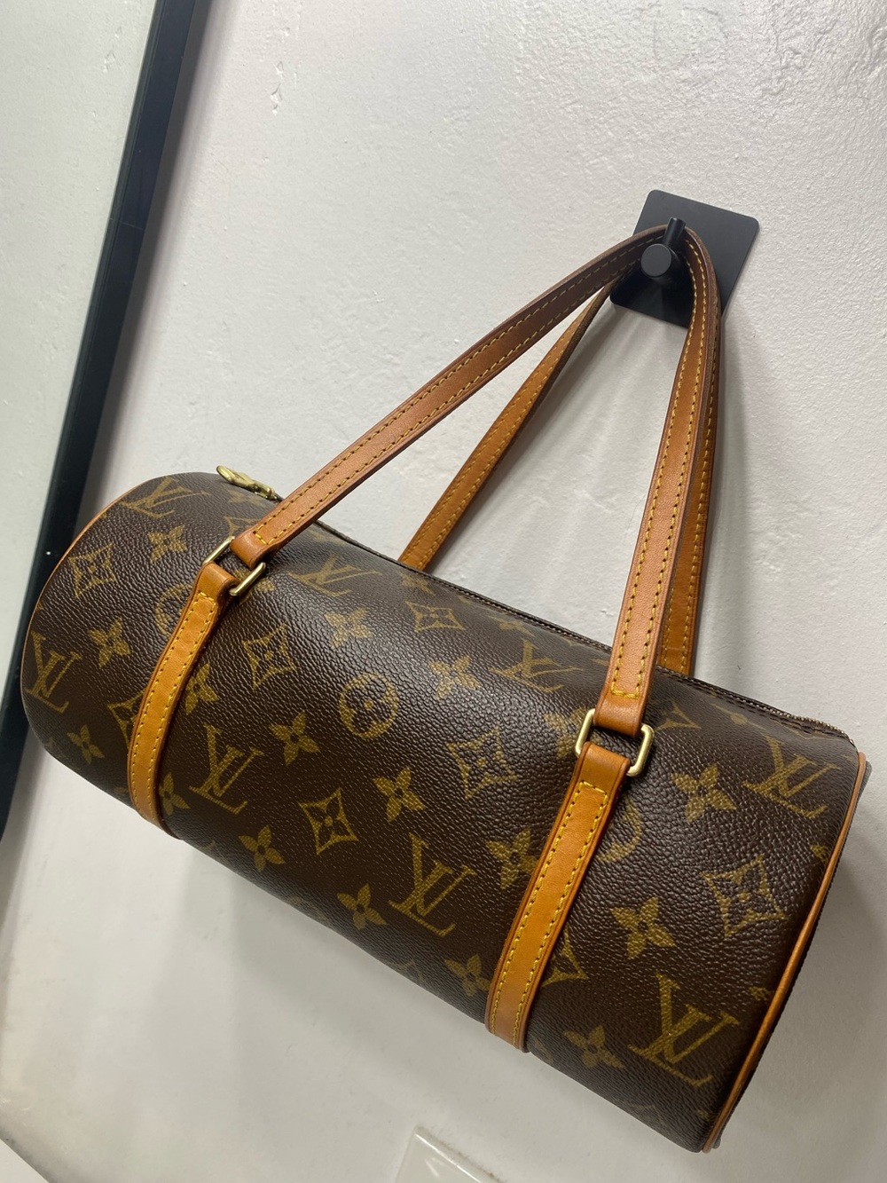 Louis Vuitton Monogram Canvas Barrel Shoulder Bag in Brown and Tan